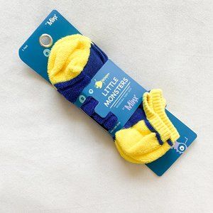 Blue and Yellow Reversible Terry Socks